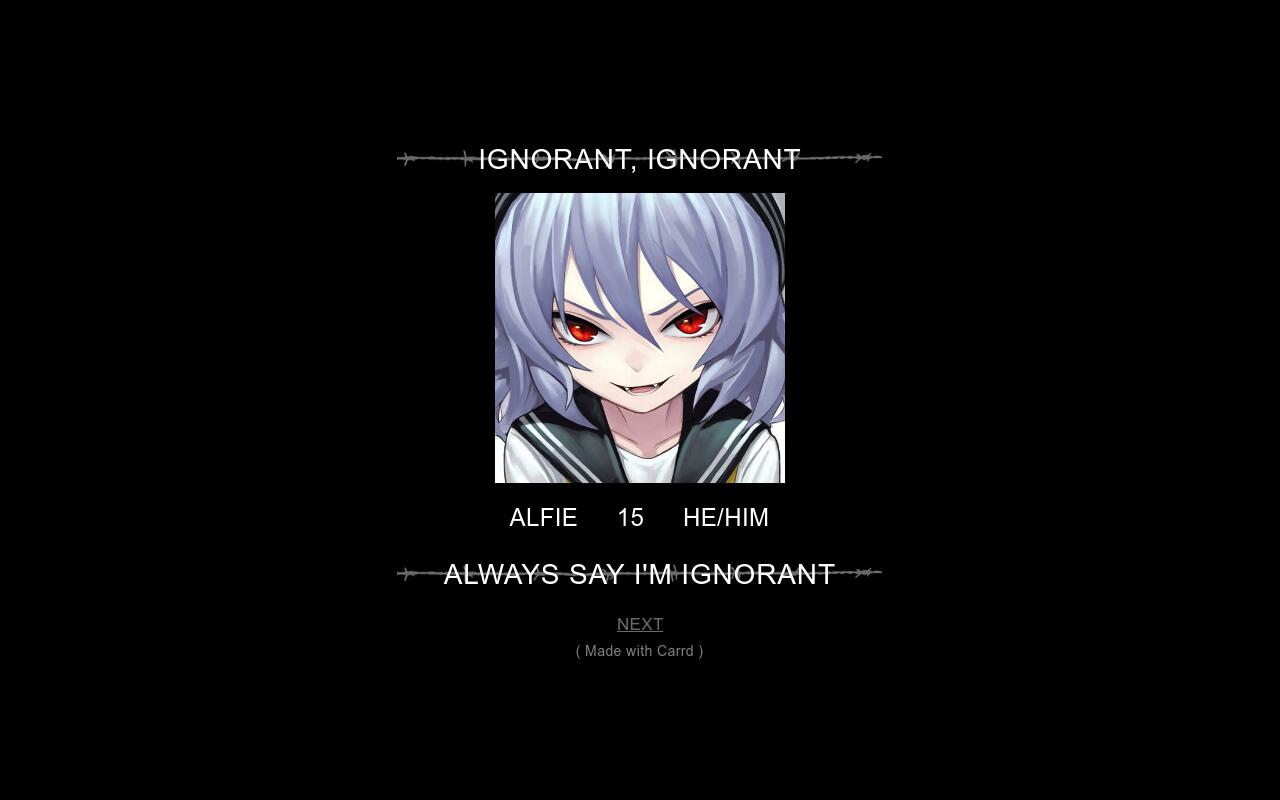 Carrd profile picture for @ignorant